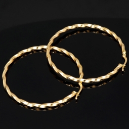 Spiral-Creolen in edlem Twist-Design aus hochwertigem 585er / 14K Gold