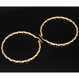 Spiral-Creolen in edlem Twist-Design aus hochwertigem 585er / 14K Gold