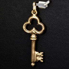 Stilvoller Schlüssel-Anhänger mit edlem Design aus hochwertigem Gold (585 14K Gelbgold)