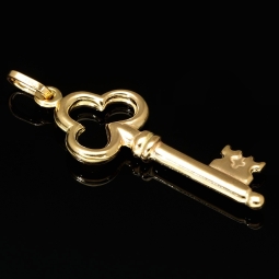 Stilvoller Schlüssel-Anhänger mit edlem Design aus hochwertigem Gold (585 14K Gelbgold)