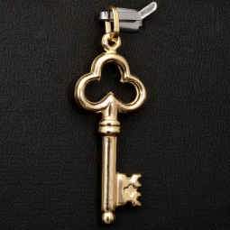 Stilvoller Schlüssel-Anhänger mit edlem Design aus hochwertigem Gold (585 14K Gelbgold)
