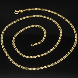 Edle Goldkette in außergewöhnlichem Design aus hochwertigem 585 14k Gold (ca. 45cm lang, 2,5mm breit)