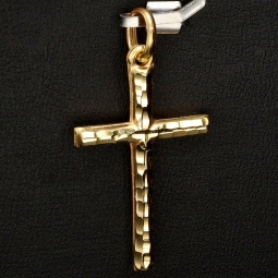 Sehr schönes Kreuz mit außergewöhnlichem Dekor aus Gold 14k (585er) Gelbgold