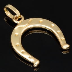 Stilvoller Hufeisen-Anhänger aus hochwertigem Gold (585er 14K Gelbgold)