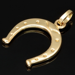 Stilvoller Hufeisen-Anhänger aus hochwertigem Gold (585er 14K Gelbgold)