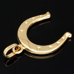Stilvoller Hufeisen-Anhänger aus hochwertigem Gold (585er 14K Gelbgold)