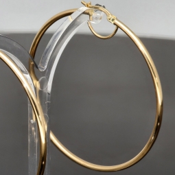 Stilvolle XXL Creolen aus funkelndem, glänzend poliertem 14K / 585 Gold (Gelbgold)
