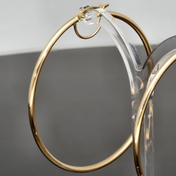 Stilvolle XXL Creolen aus funkelndem, glänzend poliertem 14K / 585 Gold (Gelbgold)
