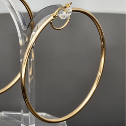 Stilvolle XXL Creolen aus funkelndem, glänzend poliertem 14K / 585 Gold (Gelbgold)