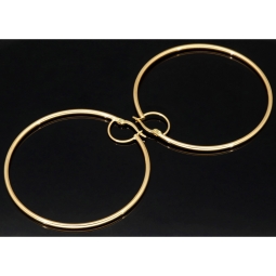 Stilvolle XXL Creolen aus funkelndem, glänzend poliertem 14K / 585 Gold (Gelbgold)