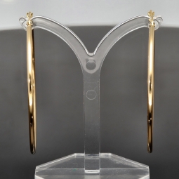 Stilvolle XXL Creolen aus funkelndem, glänzend poliertem 14K / 585 Gold (Gelbgold)