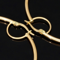 Stilvolle XXL Creolen aus funkelndem, glänzend poliertem 14K / 585 Gold (Gelbgold)