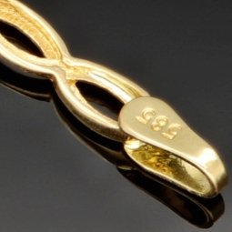 Fein gearbeitetes Bicolor Gold-Armband aus hochwertigem 14K 585 Gelbgold und Weißgold in elegantem Design mit Zirkonia besetzt (ca. 19,5 cm)