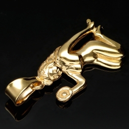Hübscher Jungfrau Sternzeichen-Anhänger mit feinen Details aus edlem, polierten 14K 585 Gold (Gelbgold)