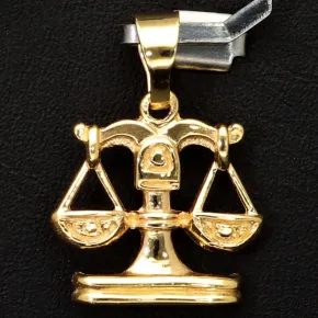 Glänzender Sternzeichen "Waage" - Anhänger - hochwertig gearbeitet - aus edlem 14K 585 Gold