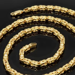 Exquisite Königskette aus hochwertigem 585er Gelbgold (14k)- 65cm lang, 4 mm breit, 19,1g