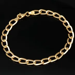 Zeitloses Panzerarmband aus edlem 585 14k Gold (hochglanzpoliert) in ca. 19cm Länge und ca. 6mm Breite