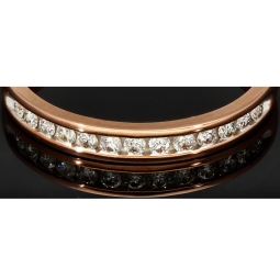 Exquisiter Ring für Damen mit 13 leuchtenden, eingefassten Brillanten (ca. 0,25 ct gesamt) aus massivem Gold (375 / 9K Roségold) - ca. Ringgröße 60