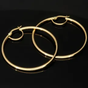 Zeitlose Creolen aus edlem, glänzend poliertem 14K / 585 Gold (Gelbgold)