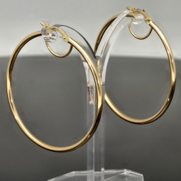Zeitlose Creolen aus edlem, glänzend poliertem 14K / 585 Gold (Gelbgold)