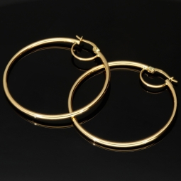 Zeitlose Creolen aus edlem, glänzend poliertem 14K / 585 Gold (Gelbgold)