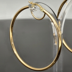 Zeitlose Creolen aus edlem, glänzend poliertem 14K / 585 Gold (Gelbgold)