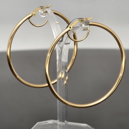 Zeitlose Creolen aus edlem, glänzend poliertem 14K / 585 Gold (Gelbgold)