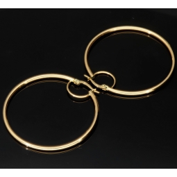 Zeitlose Creolen aus edlem, glänzend poliertem 14K / 585 Gold (Gelbgold)