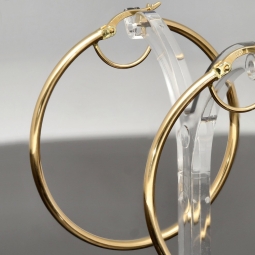 Zeitlose Creolen aus edlem, glänzend poliertem 14K / 585 Gold (Gelbgold)