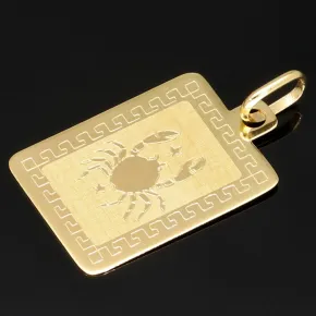 Funkelnder Sternzeichen "Krebs" - Anhänger aus 585 (14K) Gold mit detailreicher Gravur