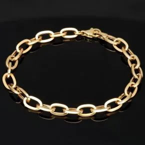 Hochwertig gearbeitetes Ankerarmband aus funkelndem 14K (585er) Gold - hochglanzpoliert - ca. 19,5 cm lang und 5 mm breit