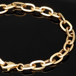 Hochwertig gearbeitetes Ankerarmband aus funkelndem 14K (585er) Gold - hochglanzpoliert -  ca. 19,5 cm lang und 5 mm breit