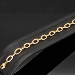 Hochwertig gearbeitetes Ankerarmband aus funkelndem 14K (585er) Gold - hochglanzpoliert -  ca. 19,5 cm lang und 5 mm breit