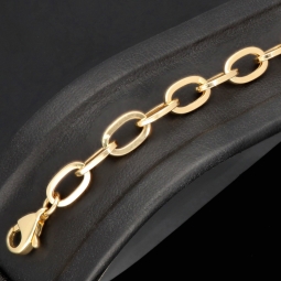 Hochwertig gearbeitetes Ankerarmband aus funkelndem 14K (585er) Gold - hochglanzpoliert -  ca. 19,5 cm lang und 5 mm breit