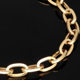 Hochwertig gearbeitetes Ankerarmband aus funkelndem 14K (585er) Gold - hochglanzpoliert -  ca. 19,5 cm lang und 5 mm breit