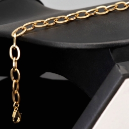 Hochwertig gearbeitetes Ankerarmband aus funkelndem 14K (585er) Gold - hochglanzpoliert -  ca. 19,5 cm lang und 5 mm breit