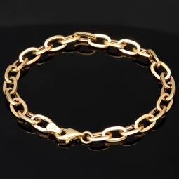 Hochwertig gearbeitetes Ankerarmband aus funkelndem 14K (585er) Gold - hochglanzpoliert -  ca. 19,5 cm lang und 5 mm breit