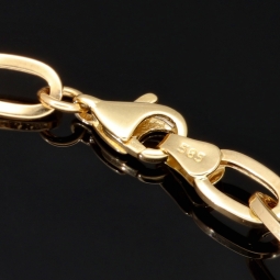 Hochwertig gearbeitetes Ankerarmband aus funkelndem 14K (585er) Gold - hochglanzpoliert -  ca. 19,5 cm lang und 5 mm breit