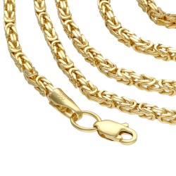 Königskette aus echtem 14-Karat Gold (60 cm lang, 2 mm breit)