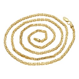 Königskette aus echtem 14-Karat Gold (60 cm lang, 2 mm breit)