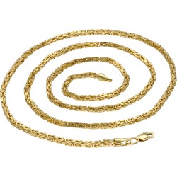 Königskette aus echtem 14-Karat Gold (60 cm lang, 2 mm breit)