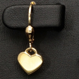 Elegante Herz-Ohrringe aus edlem, hochglanzpolierten 14K 585 Gold (Gelbgold)