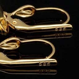 Elegante Herz-Ohrringe aus edlem, hochglanzpolierten 14K 585 Gold (Gelbgold)