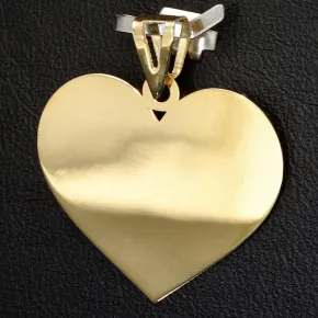 Exquisites Herz aus funkelndem Gold (14K 585 Gelbgold) - Herzanhänger aus hochglanzpoliertem Gelbgold