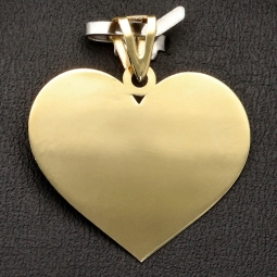 Exquisites Herz aus funkelndem Gold (14K 585 Gelbgold) - Herzanhänger aus hochglanzpoliertem Gelbgold
