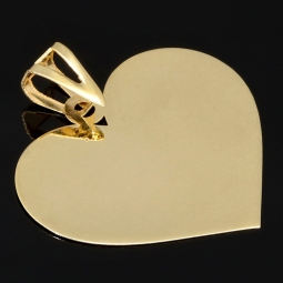 Exquisites Herz aus funkelndem Gold (14K 585 Gelbgold) - Herzanhänger aus hochglanzpoliertem Gelbgold