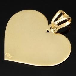 Exquisites Herz aus funkelndem Gold (14K 585 Gelbgold) - Herzanhänger aus hochglanzpoliertem Gelbgold