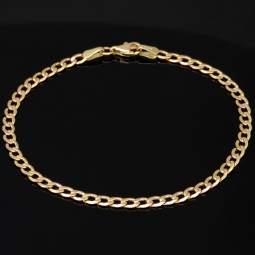 Sehr schönes Panzerarmband aus funkelnden 585 14k Gold, ca. 3,5mm breit, 19cm lang