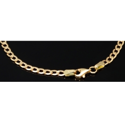 Sehr schönes Panzerarmband aus funkelnden 585 14k Gold, ca. 3,5mm breit, 19cm lang