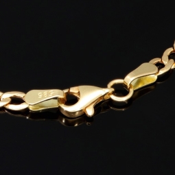 Sehr schönes Panzerarmband aus funkelnden 585 14k Gold, ca. 3,5mm breit, 19cm lang